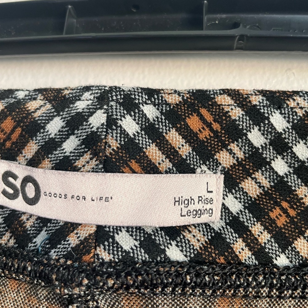 SO plaid high-rise leggings, size L with pockets - Picture 4 of 10